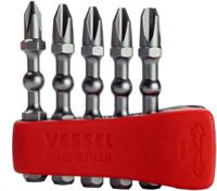 eibmg50k001 Vessel Power Bits with Mag Enhancer 5 Pieces, Phillips