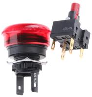a165e-ls-24d-02 Omron A165E Series Twist Release Illuminated Emergency Stop Push Button, Panel Mount, 16mm Cutout, 2NC, IP65