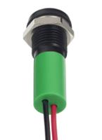 249-4329 RS PRO Green Panel Mount Indicator, 12V dc, 8mm Mounting Hole Size, Lead Wires Termination, IP67