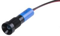 723-9498 RS PRO Blue Panel Mount Indicator, 12V dc, 8mm Mounting Hole Size, Lead Wires Termination, IP67