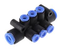 km11-06-10-6 SMC KM 6 Outlet Pneumatic Manifold Fitting Push In 10 mm Push In 6 mm