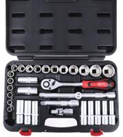 229-7278 RS PRO 32-Piece Metric 1/2 in Deep Socket/Standard Socket Set with Ratchet, 6 point; 12 point