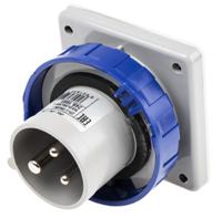 2481693 Scame IP67 Blue Panel Mount 2P + E Industrial Power Plug, Rated At 16A, 230 V
