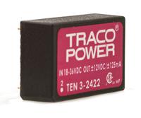 ten-3-2422 TRACOPOWER TEN 3 DC-DC Converter, ±12V dc/ ±125mA Output, 18 → 36 V dc Input, 3W, Through Hole, +85°C Max Temp
