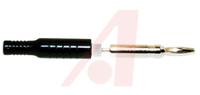 bu-p5170-0 Mueller Electric Black Male Banana Plug, 4 mm Connector, Crimp, Solder Termination, 15A, 5000V dc, Nickel Plating