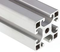 761-3322 RS PRO Silver Aluminium Profile Strut, 40 x 40 mm, 8mm Groove, 3000mm Length