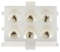 350431-1 TE Connectivity Universal MATE-N-LOK Series Straight Through Hole Mount PCB Socket, 6-Contact, 6.35mm Pitch, Solder