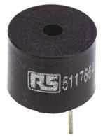 171-0862 RS PRO 85dB PCB Mount Continuous Internal Magnetic Buzzer Component, 12 (Dia.) x 9.5mm, 8V dc Min, 12V dc Max