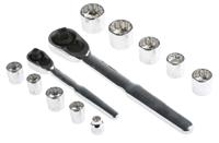125-0927 RS PRO 35-Piece Imperial, Metric 1/4 in; 3/8 in Standard Socket Set with Ratchet, 12 point