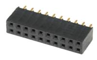 ssq-110-01-g-d Samtec SSQ Series Straight Through Hole Mount PCB Socket, 20-Contact, 2-Row, 2.54mm Pitch, Solder Termination