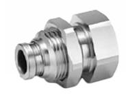 kqg2e06-02 SMC Bulkhead Threaded-to-Tube Adaptor, R 1/4 Female to Push In 6 mm, Threaded-to-Tube Connection Style