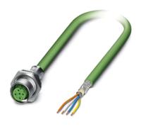 1437795 Phoenix ContactSACCBP, 5m Cat5, Green M12 to Female Unterminated Shielded, Terminated PUR Sheath