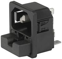 62205330 Schurter C14 Snap-In IEC Connector Male, 10A, 250 V, Fuse Size 5 x 20mm