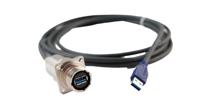 ca-usb3f-tv-2-a-g-80 Amphenol Socapex Straight, Panel Mount, Female to Male- Dual Port Type USB A USB 3.0 IP68 USB Connector