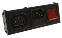bzh11z000011 Bulgin C13, C14 Snap-In IEC Connector Socket, Plug, 10A, 250 V, Fuse Size 5 x 20mm