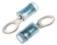 130090 TE Connectivity, PIDG Insulated Ring Terminal, M5 Stud Size, 1mm² to 2.6mm² Wire Size, Blue
