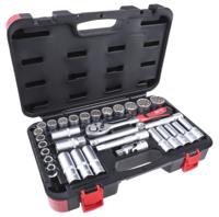 229-7278 RS PRO 32-Piece Metric 1/2 in Deep Socket/Standard Socket Set with Ratchet, 6 point; 12 point