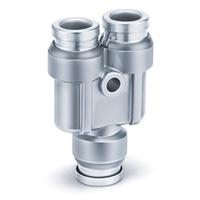 kqb2u08-00 SMC KQB2 Series Union Y, Push In 8 mm to Push In 8 mm, Tube-to-Tube Connection Style
