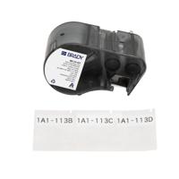 m5-32-427 Brady B-427 on Black on White, Transparent Label, 38.10 mm Width, 38.10mm Label Width