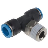qst-12-12 Festo QS Series Tee Threaded Adaptor, Push In 12 mm to Push In 12 mm, Threaded-to-Tube Connection Style, 153115
