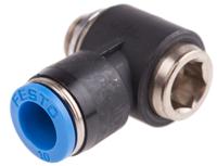 qslv-g14-10-i Festo QS Series Elbow Threaded Adaptor, G 1/4 Male to Push In 10 mm, Threaded-to-Tube Connection Style, 186153