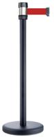 174-5974 RS PRO Black Steel Retractable Barrier, 2m, Red Tape