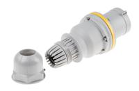 2136330 Scame IP44 Yellow Cable Mount 2P + E Industrial Power Plug, Rated At 63A, 110 V
