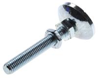 3842502257 Bosch Rexroth M8 Thread Galvanised Steel Adjustable Foot, 10mm Groove