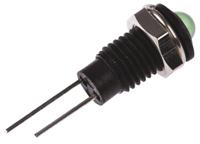 dx1119gn Bulgin Green Panel Mount Indicator, 2.1V, 6.1mm Mounting Hole Size, Lead Wires Termination