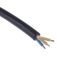 863-4011 RS PRO TRS 1 mm² 3 Core Power Cable, H05RR-F, Black CPE, 100m