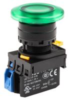 yw1l-m4e10q4g Idec YW Series Illuminated Push Button Complete Unit, Panel Mount, 22mm Cutout, SPST, IP65