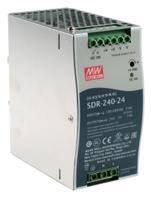 sdr-240-24 MEAN WELL SDR Switched Mode DIN Rail Power Supply, 88 → 264V ac ac Input, 24V dc dc Output, 10A Output, 240W