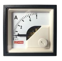 186-2412 RS PRO Analogue Panel Ammeter 5 (Input, Scale)A AC, 45mm x 45mm, 1 % Moving Iron