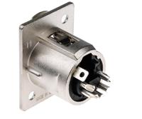 nc5fp-1 Neutrik Panel Mount XLR Connector, Female, 50 V, 5 Way, Silver over Nickel Plating