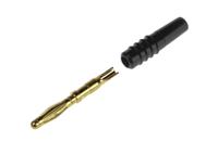 222618-21 Staubli Black Male Banana Plug, 2mm Connector, Solder Termination, 10A, 30 V, 60V dc, Gold Plating