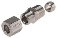 1805-08-13 Legris Stainless Steel Pipe Fitting, Straight Hexagon Coupler, Male BSP 1/4in