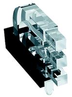 12962613 1296.2613 MENTOR, PCB Mounted 3-Way Right Angle LED Light Pipe, Tri-Level-Row Clear Square Lens