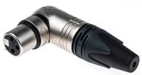 nc3frx Neutrik Cable Mount XLR Connector, Right Angle, Female, 50 V, 3 Way, Silver Plating