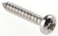 521-591 RS PRO Plain Stainless Steel Pan Head Self Tapping Screw, N°6 x 3/4in Long 19mm Long