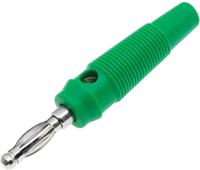 208-0254 RS PRO Green Male Banana Plug, 4 mm Connector, Screw Termination, 24A, 30V, Nickel Plating