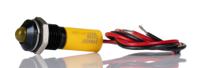 249-4337 RS PRO Yellow Panel Mount Indicator, 24V dc, 8mm Mounting Hole Size, Lead Wires Termination, IP67