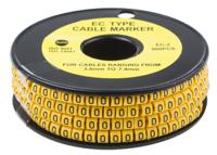 812-0931 RS PRO Slide On Cable Markers, Black on Yellow, Pre-printed "0", 3.6 → 7.4mm Cable