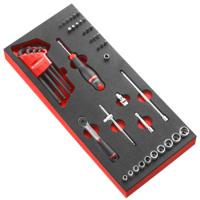 modmr161-36 Facom 46-Piece Metric 1/4 in Standard Socket/Allen Key/Bit Set with Ratchet, 6 point