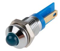 210-399 RS PRO Blue Panel Mount Indicator, 2V dc, 8mm Mounting Hole Size, Solder Tab Termination