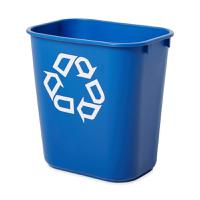 fg295573blue Rubbermaid Commercial Products Rubbermaid Commercial Deskside Recycling Container 12L Blue Polypropylene Waste Bin