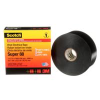 7000031459 3M Scotch Black Polyvinyl Chloride Electrical Tape, 38mm x 108ft