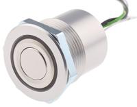 12416401 Schurter MCS 30 Series Illuminated Push Button Switch, Latching, Panel Mount, 30mm Cutout, SPST, Green LED, 48V dc