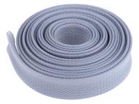 408-259 RS PRO Expandable Braided PET Grey Cable Sleeve, 40mm Diameter, 5m Length