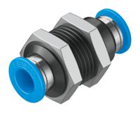 qss-8 Festo QSS Series Bulkhead Tube-to-Tube Adaptor, Push In 8 mm to Push In 8 mm, Tube-to-Tube Connection Style, 153159