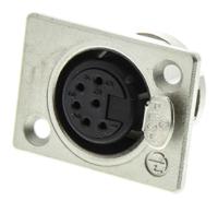 nc6fp-1 Neutrik Panel Mount XLR Connector, Female, 50 V, 6 Way, Silver over Nickel Plating